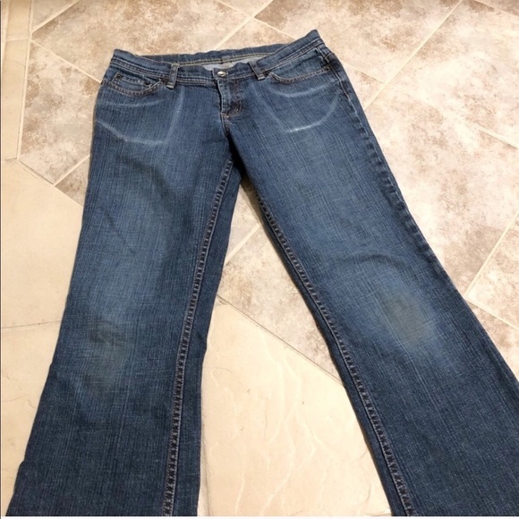 Express distressed medium wash denim flare j… - Picture 2 of 6